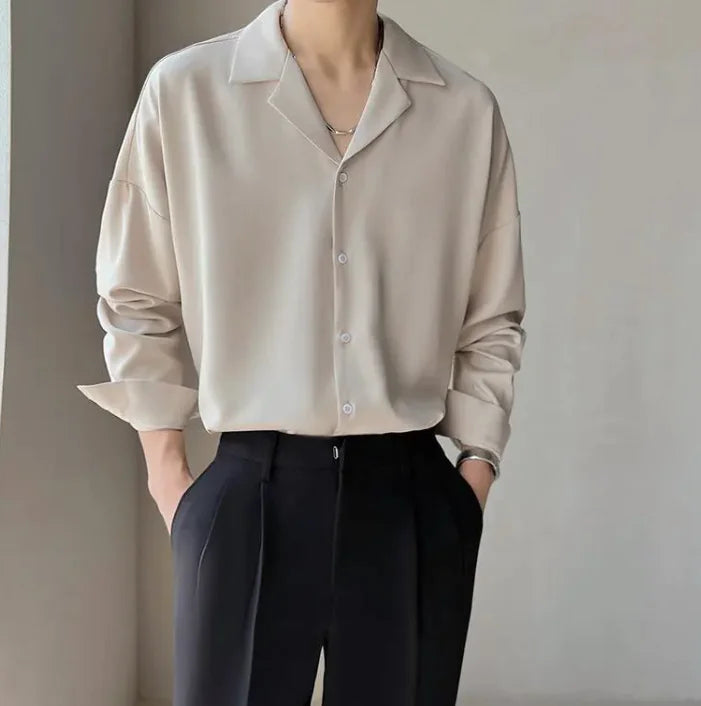 Casual Button-Up Solid Shirt