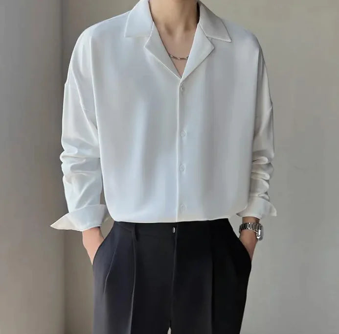 Casual Button-Up Solid Shirt
