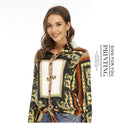Elegant Loose Button-Up Shirt with Leopard Print