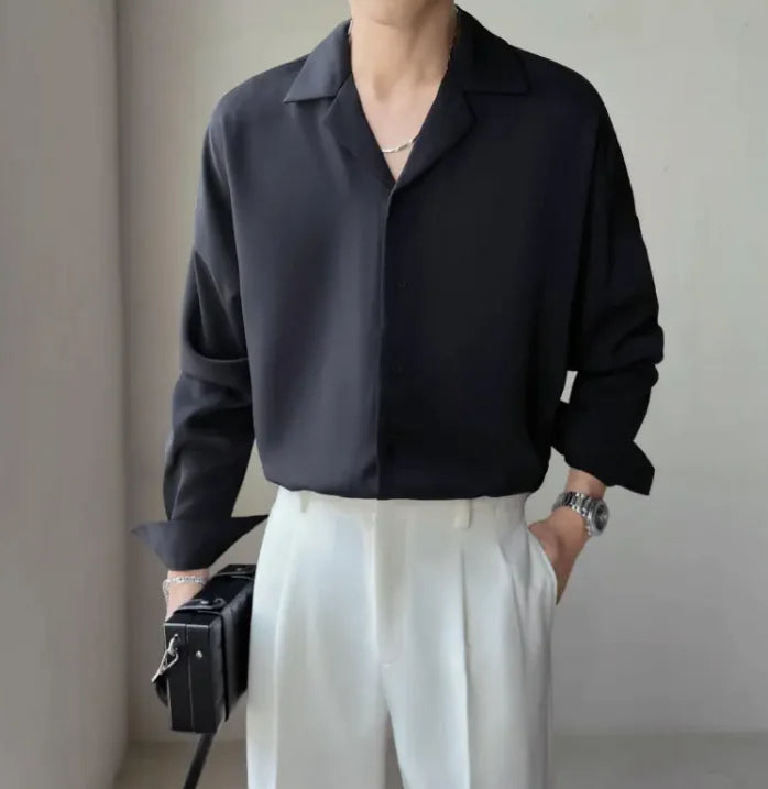 Casual Button-Up Solid Shirt
