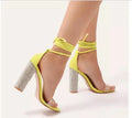 Chunky Sandals, Transparent Heels, Rhinestone High Heels