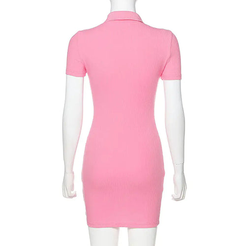 2020 Summer Women's Fashion Button-Up Short Sleeve Dress