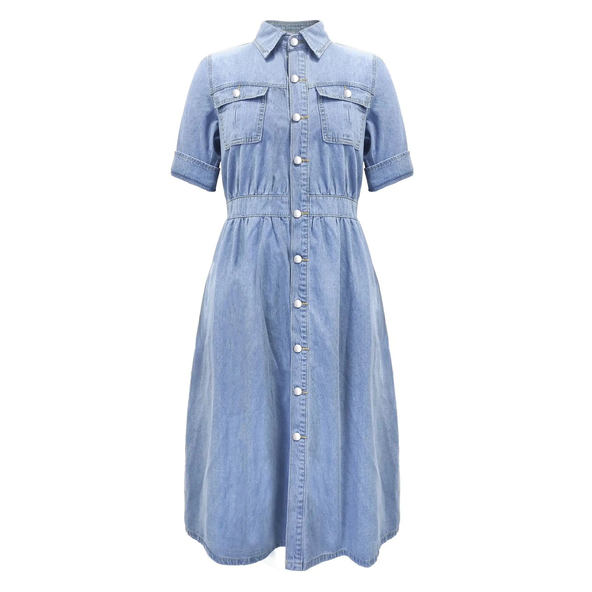2024 Summer Women's Slim Fit Button-Up Dress