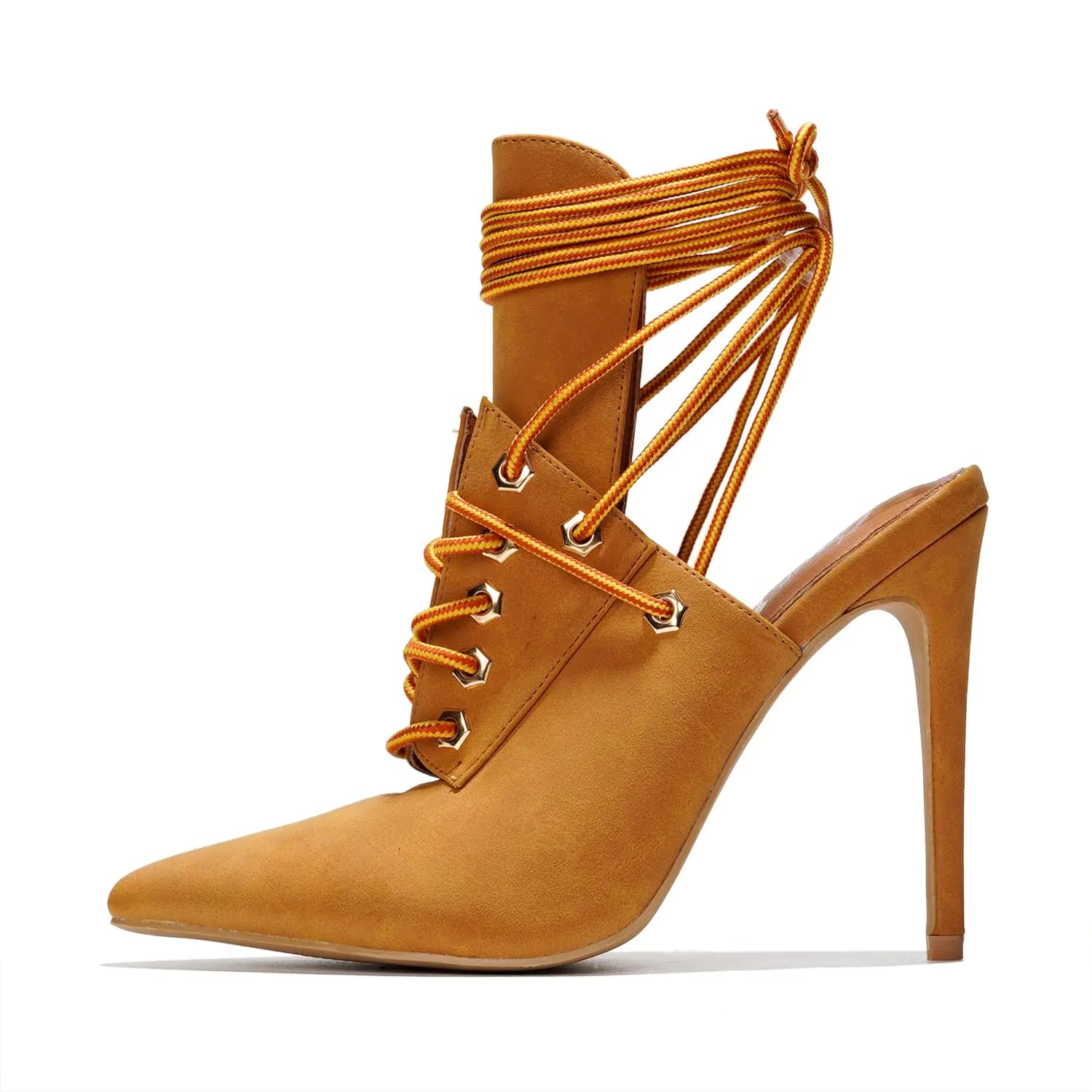 Cape Robbin Strappy Heels for Women Sexy Stiletto Heels - Stiletto Heels for Women Strappy Sandals - Kitten Heel (Raphaela) - Tan Size 8.5