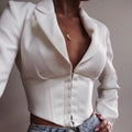 European Style Women's Long Sleeve Button-Up Shirt